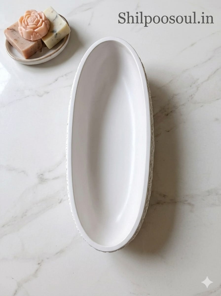 Long Oval Tray – Handcrafted scented candle by Shilpo O Soul