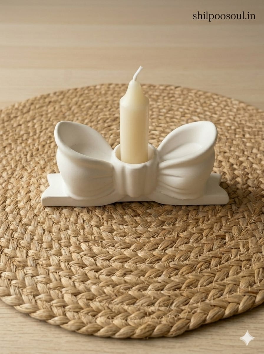 Bow Candle Holder – Handcrafted scented candle by Shilpo O Soul